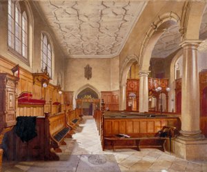 Interior da capela em Charterhouse, Londres, 1885. de John Crowther