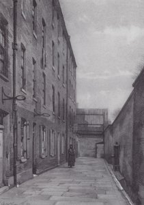 Londres perdida: Marshalsea Place, parte da prisão dos devedores (litografia) de John Crowther