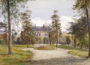 Vista da Stockwell Park House do jardim, Lambeth, Londres, 1887 de John Crowther