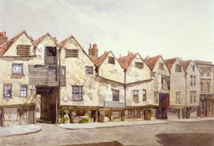 Vista de lojas e casas, Bermondsey Street, Bermondsey, Londres, 1886 de John Crowther