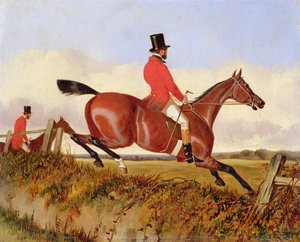 Foxhunting: Limpando um banco, c.1840 (óleo a bordo)