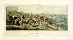A Struggle for a Start, The Leicestershires, gravada por Henry Alken (1785-1851) 1825 (gravação a cores) de John Dean (after) Paul