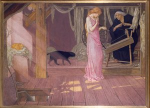 A Bela Adormecida: a princesa pica o dedo (tempera)