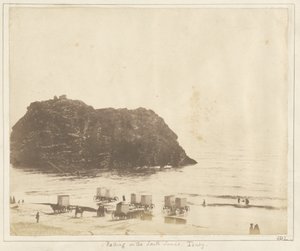 Tomar banho nas areias do sul, Tenby. de John Dillwyn Llewelyn