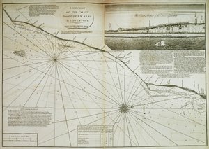 Uma carta da costa de Orford Ness a Lowestoff de John Diston