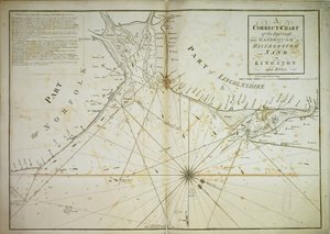 Uma carta correcta da costa leste, de Hasbrough ou Haisbrough Sand a Kingston upon Hull de John Diston