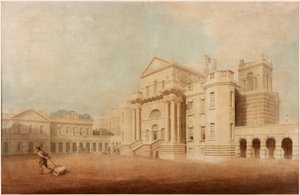 Seaton Delaval Hall (caneta, tinta, lápis e wc no papel)