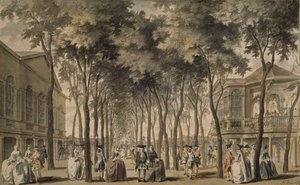 Uma vista do Grand Walk, jardins de Marylebone, 1778-86