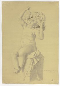 Estátua Antiga de Putto Sentado Segurando Máscara de Sileno de John Downman