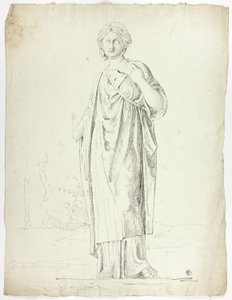 Estátua Antiga de Mulher Drapejada em Pé de John Downman