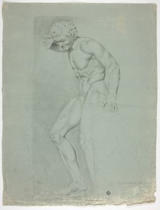 Estátua antiga de fauno em pé com címbalos de John Downman