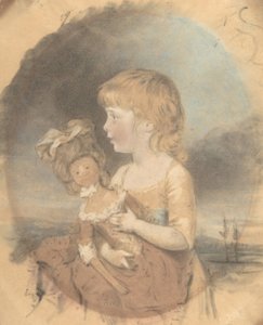 Criança segurando uma boneca, 1780. de John Downman