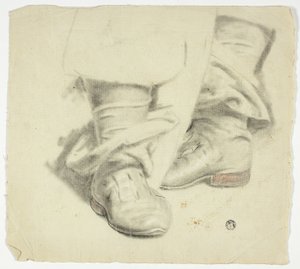 Botas de figura em pé do século XVII de John Downman