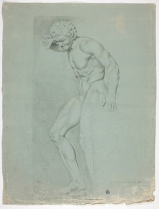 Estátua antiga de fauno em pé com címbalos de John Downman
