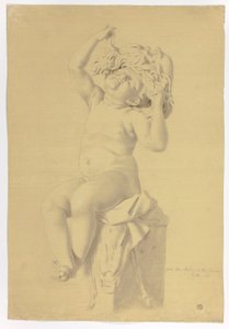 Estátua Antiga de Putto Sentado Segurando Máscara de Sileno de John Downman