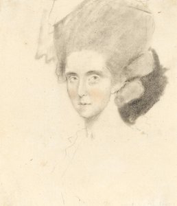 A Condessa de Strathmore, 1781 (lápis com giz preto e vermelho sobre papel)
