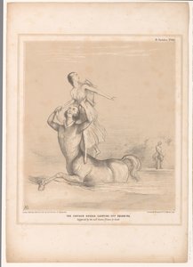 Spotprent conheceu Lord Bentinck als de centaur Nessus
O centauro Nessus carregando a Deianira. Sugerido pelo conhecido Quadro de Guido (título sobre o objecto)
HB Sketches (título da série sobre o objecto) de John Doyle