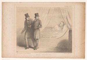 Spotprent conheceu Peel em uma cama confortável Pequenas insinuações (título no objeto) HB Sketches (título da série no objeto) de John Doyle