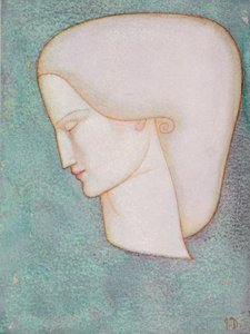 Cabeça Feminina (aguarela) de John Duncan
