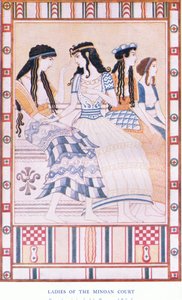 Ladies of the Minoan Court , ilustração de Myths of Crete and Pre-Hellenic Europe pub. by the Gresham Publishing Company Limited 1920