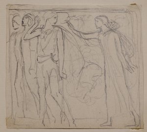 Os Três Chamados de Deirdre (lápis) de John Duncan