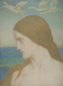O Venus que nunca foi terminado, 1910-20 (tempera na lona) de John Duncan