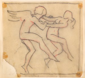 Sem título [Luta livre de anjos] (lápis) de John Duncan