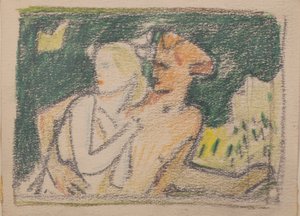 Sem título [casal fugitivo] (lápis) de John Duncan