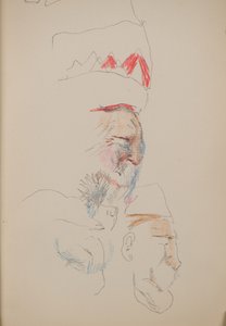 Sem título [Rostos de perfil] (lápis) de John Duncan