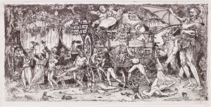 Barril de vinho desenhado por quatro tigres de John Duncan