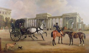 Sr. Massey Stanley com cabriolet e hacks no Hyde Park Corner, 1833 de John E. Ferneley