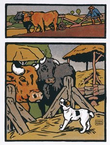 Ilustração para The Dog and the Cow, de 