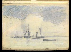 Paisagem marítima, Caderno de esboços de John Everett