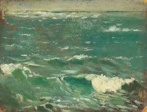 Paisagem marítima, c.1909 (óleo sobre cartão de pasta de papel)