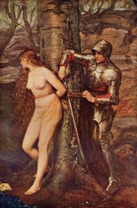 A Knight-errant - Figura da literatura de romance de cavalaria, ilustração de &39;Romance e Legend of Chivalry&39; de AR Hope Moncrieff de John Everett Millais