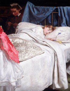 Adormecido. Cerca de 1865 (Óleo sobre tela) de John Everett Millais