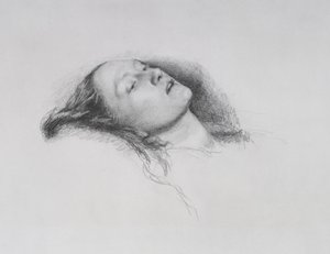 Elizabeth Siddal: Estudo para "Ophelia", 1852 de John Everett Millais