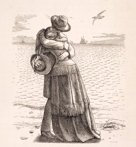Ilustração para &39;Locksley Hall&39; de Poemas de Tennyson, gravada por John Thompson, pub. por Edward Moxon, 1857 de John Everett Millais