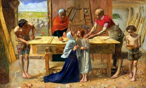 Jesus na casa de seus pais (oficina de carpinteiro) de John Everett Millais
