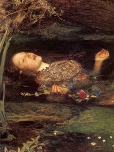 Ophelia, pormenor de John Everett Millais
