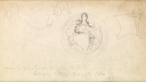 Esboço para um brasão de armas, 1862 de John Everett Millais