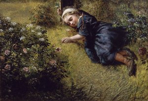 Dormir num jardim de John Everett Millais
