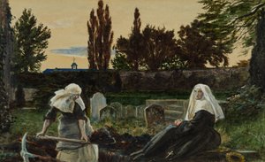 Estudo para "O Vale do Descanso" (aguarela, guache e goma-arábica sobre papel) de John Everett Millais