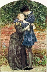 O huguenote, 1852 (wc, caneta, tinta e guache sobre papel) (ver também 19693) de John Everett Millais
