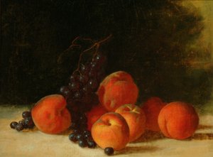 Still Life with Grapes and Peaches, c.1845 (óleo sobre tela)