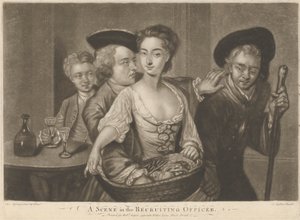 Uma cena no "The Recruiting Officer" (O Oficial de Recrutamento)
