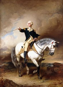 Retrato de George Washington fazendo a saudação em Trenton,