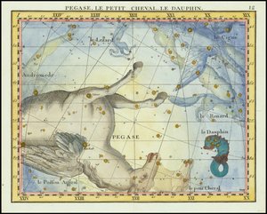 1776 - John Flamsteed - Pegase, Le Petit Cheval, Le Dauphin (Pégaso, Peixes e Equuleus)