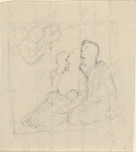 Uma família abordada por anjos de John Flaxman