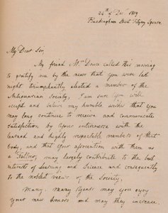 Uma carta de John Flaxman, 24 de dezembro de 1819 1904 de John Flaxman